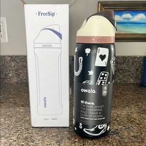 Owala Black and White Water Bottle